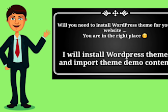install wordpress theme as like demo in 1 hours