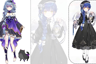 design and rig pro v tuber live2d model 2d vtuber model live2d vtuber vbriger