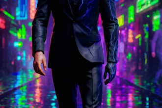 create trippy and cyberpunk ai music video synced to your audio