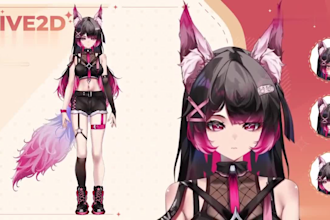 design and rig live 2d vtuber model 2d vtuber model vtuber commission 2d anime