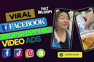 create viral dropshipping facebook video ads, shopify ads