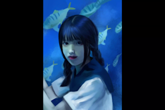 draw anime, stylized portrait, semi realistic art