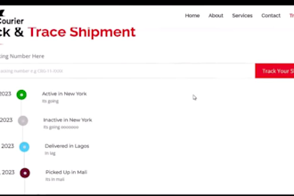 build courier logistics website with real live map tracking and email updates