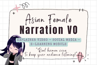 record affordable narration voiceover for explainer video, elearning, audiobook