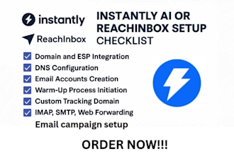 setup instantly ai or reachinbox ai for warm up and cold email outreach