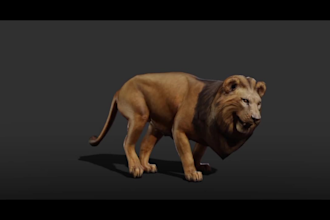 create 3d animal modeling, texture and animation video