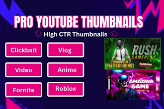 design high CTR clickbait,  video, fornite,  roblox, podcast, finance thumbnails