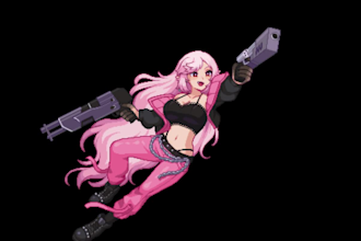 draw vtuber character anime vtuber model live2d character kawaii chibi animation