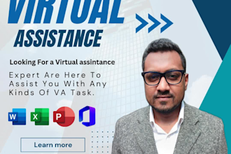 be your virtual assistant for data entry, office support and admin tasks, more