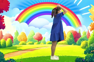 create 2d animation with a green screen for a kids