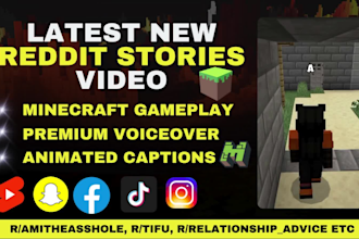 create reddit videos using minecraft gameplay with voiceover