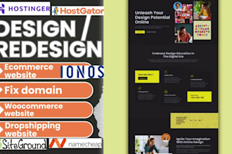 design webshop, ecommerce website in hostinger, bluehost, siteground, namecheap