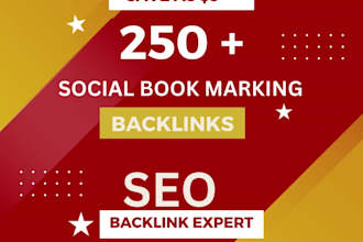create manually 250 social bookmarking white  hat seo backlinks
