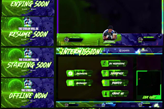 do animated twitch overlay package , animated stream layouts