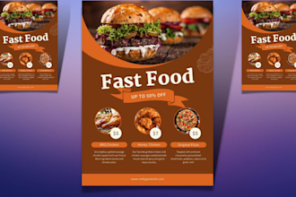 design corporate  real estate food flyer and broucher