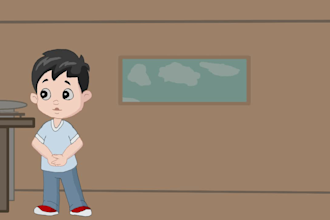 create an full body rig 2d character animation video