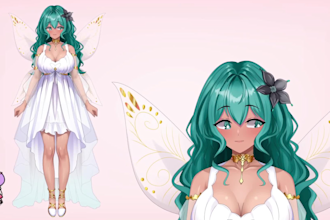 draw and rig male and female 2d vtuber model live2d model vtuber model in live2d