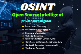 do osint online private investigator for your requirement