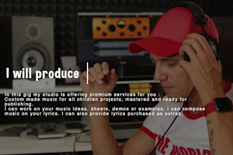 produce and sing children music and kids songs