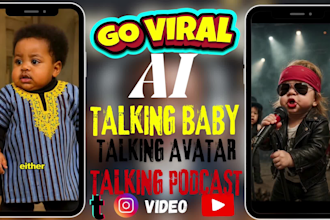 create viral ai baby podcast video talking baby reels tiktok youtube short 24hrs