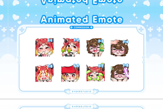 create adorable chibi animated twitch emotes and discord