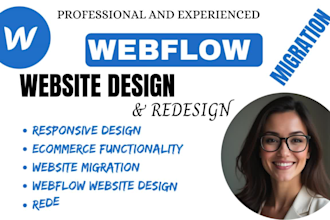 build responsive webflow website, design or redesign webflow update website, SEO