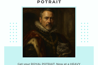 create a custom royal pet portrait with crown