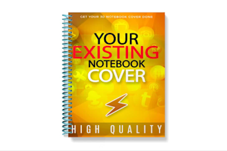 convert notebook cover to 3d notebook cover mockups