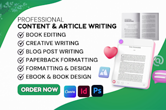 write, format edit proofread, rewrite and paraphrase your document amazon upload