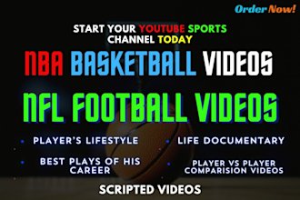 edit NFL videos mlb or nba basketball videos for youtube
