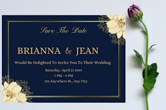 design an animated rsvp save the date custom invitation