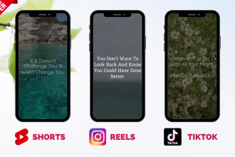create 365 motivational quotes videos youtube shorts, reels, tiktok with logo