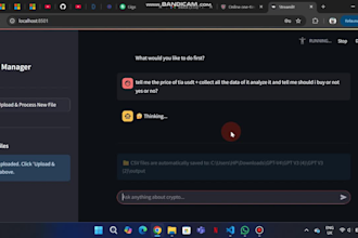 build ai crypto analysis, trading bot for telegram, web ,API