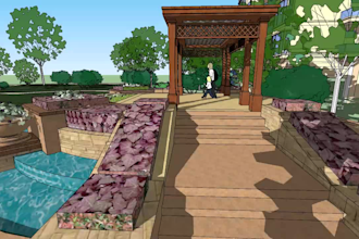 do 3d landscape design for backyard, terrace, and pool