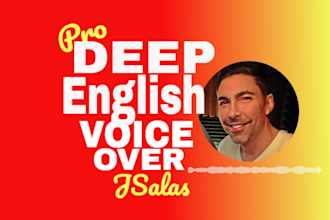 record a deep powerful american male voice over