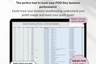 etsy seller bookkeeping spreadsheet pod small business and income profit tracker