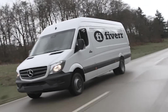 make the white van video for your business logo