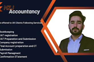 provided you bookkeeping, vat, corporation tax and payroll management services