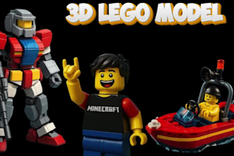 design 3d lego model moc 3d lego car set toys manual instructions 3d printing