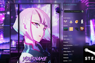 design unique animated steam artwork for your profile