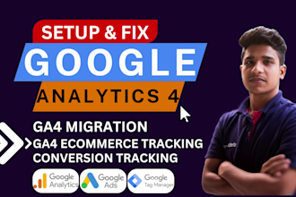 setup google analytics 4,ecommerce, conversion tracking,and GTM