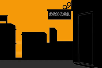 high quality shadow style or silhouette animation, cartoon animation music video