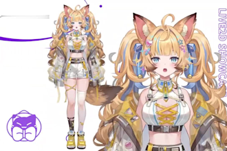 draw and rig live 2d vtuber model, live 2d rigging, vtuber commission