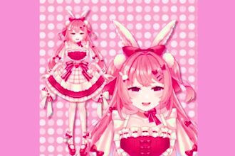 design and rig live2d vtuber model vtuber model vtuber commission 2d anime