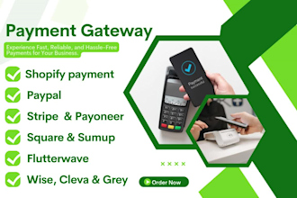 setup shopify payment stripe paypal square or any typeof gateway in your website