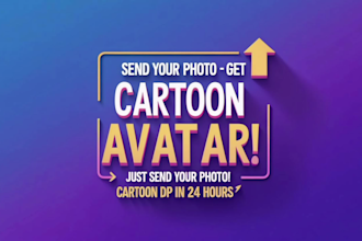 design a custom cartoon avatar or profile picture from your photo
