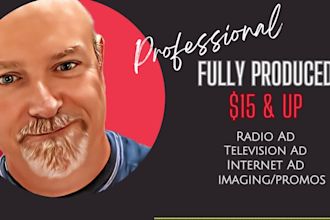 fully produce audio for a radio or TV ads
