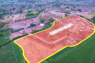 do a drone footage and animate property outlines with map