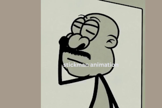 animate 2d explainer stickman video promo, tiktok video, youtube stick figure