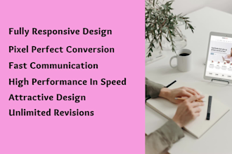 convert xd to html, figma to html, psd to html responsive design